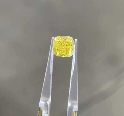poduszka luźny diament HPHT Lab Grown Yellow Diamond Certyfikowane syntetyczne diamenty