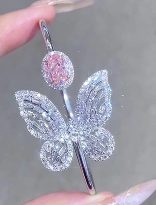 NGTC Certyfikowane Lab Grown Diamant Bracelets 1.97ct Owal Pink Diamond Bracelet