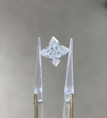 Diamenty wykonane w laboratorium CVD IGI Certyfikowane Diamenty syntetyczne Cztery liście koniczki Pierścień Naszyjnik