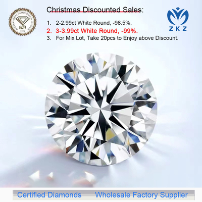 CVD DEF VS VVS Okrągły Brilliant Cut 3ct + Lab Grown Diamonds Certyfikat IGI Sprzedawca hurtowy
