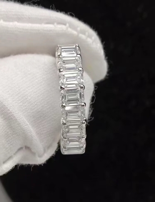 Zmaragdowy Diamentowy Pierścionek Biały Diamentowy Pierścionek Ślubny Wieczne Pierścionki Laboratoryjne Dorosłe Pierścionki Diamentowe