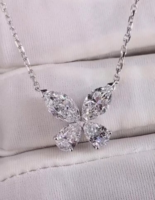 Laboratorium Motyl stworzyło diamentowy wisiorek naszyjnik Laboratorium diamentowy wisiorek biżuterii