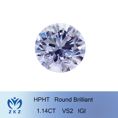 Zastosowalny diament wyhodowany w laboratorium 1,14 karat CVD HPHT okrągły biały diament certyfikowane diamenty syntetyczne