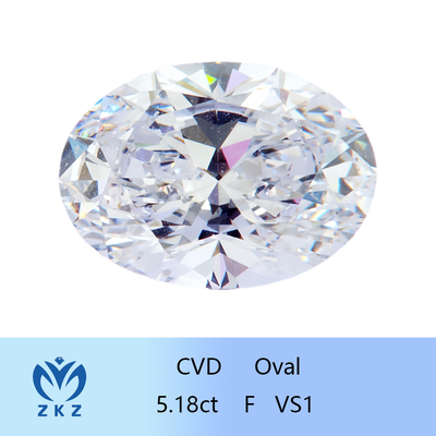 ZKZ Wielkiego rozmiaru Diamenty 5.18ct Certyfikowany Luźny Owalny Diament VS1 Jasność