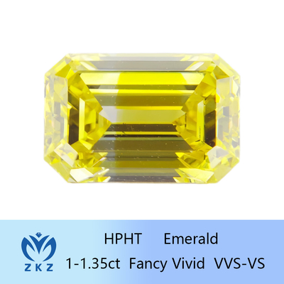 HPHT Szmaragdowy Rzeźby Człowieka Żółte Diamenty Laboratoryjne 1ct-1.35ct Do Pierścieni