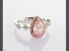Klasyczny Halo Ring Total 2.31ct Pear Cut Fancy Pink Color Lab Grown Diamond IGI Certyfikowane kobiety Weddi