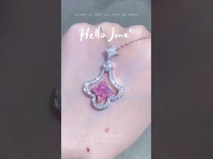 Czterolistna Kłówka Lilya Lab Stworzone Kolorowe Diamenty Zaręczyny Biżuteria Diamentowy Wisior Naszyjnik