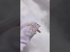 Radiant Diament Ring Biały Diament Ring zaręczyny Pierścienie ślubne Lab Grown Pierścienie diamentowe