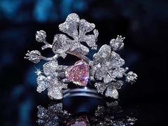 Biżuteria w stylu różowym, diamenty z laboratorium, pierścionki, luksusowy projekt na imprezę.